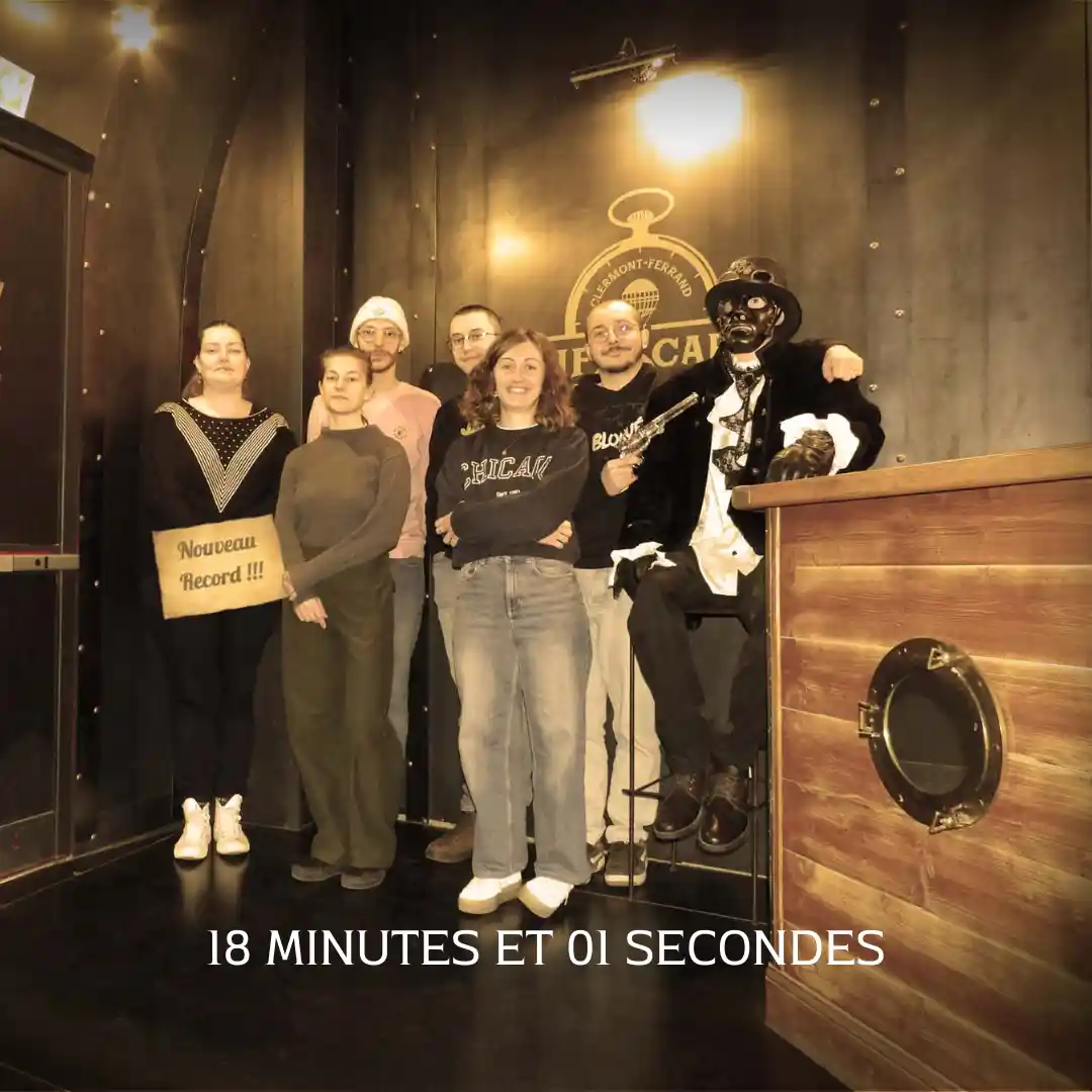 Équipe victorieuse de la salle d'escape game Le Secret de Calamity Jane